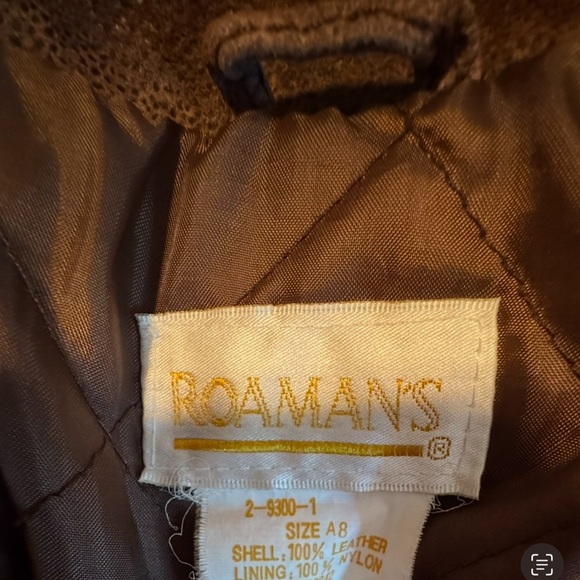 Roaman's Dark Brown Leather Suede Jacket Size A8-Large - Picture 4 of 13